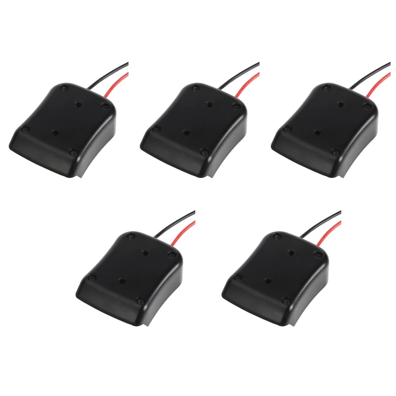 

5X 10.8V-12V Battery Mount Dock Power Connector With 14Awg Wires Connectors Adapter Tool For Makita Battery DIY, Black