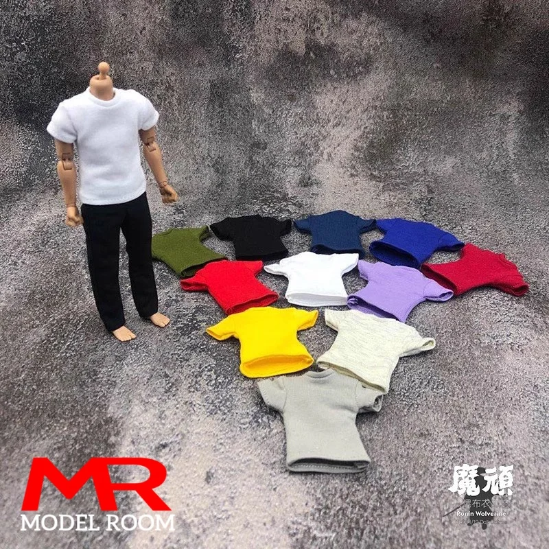 1/12 Scale Male Female Short Sleeves T-shirt Vest Clothes Model Fit 6'' BJD TBL Notaman VT NW Soldier Action Figure Body Dolls