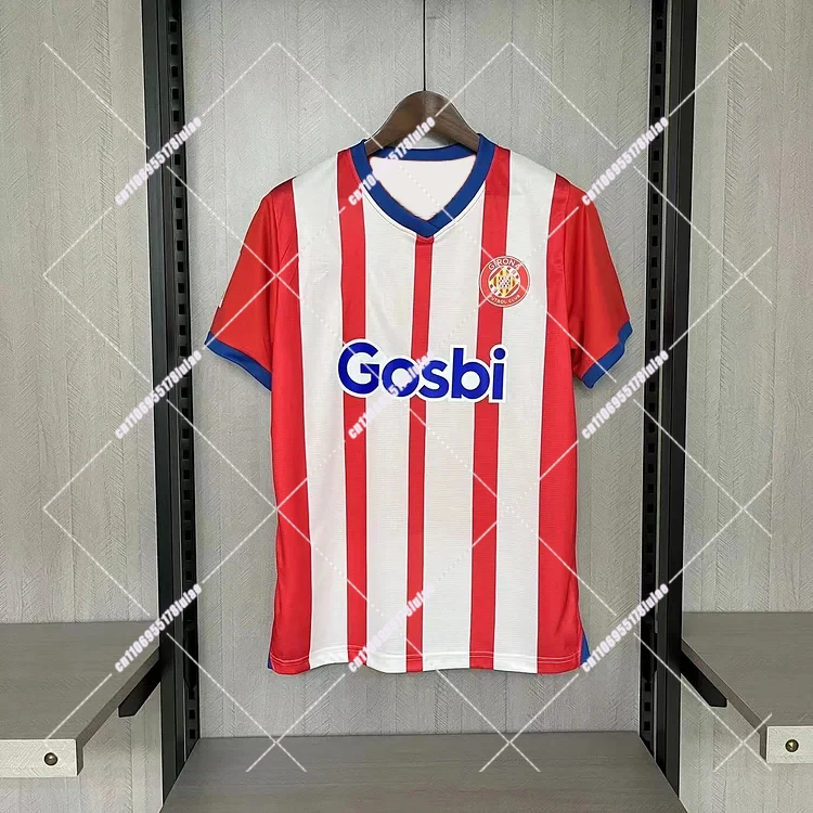 تي شيرت كرة القدم للأطفال من جيرونا ستايل، قميص رياضي من البوليستر الناعم لمحبي الشباب، مناسب الزي