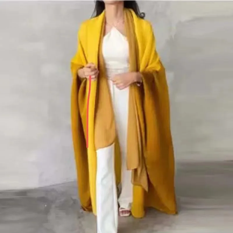 Miyake Pleated Gradient Cardigan Trench Coat 2023 Autumn Dubai Designer Fashion Loose-fitting Plus Size Women's Luxury Coat