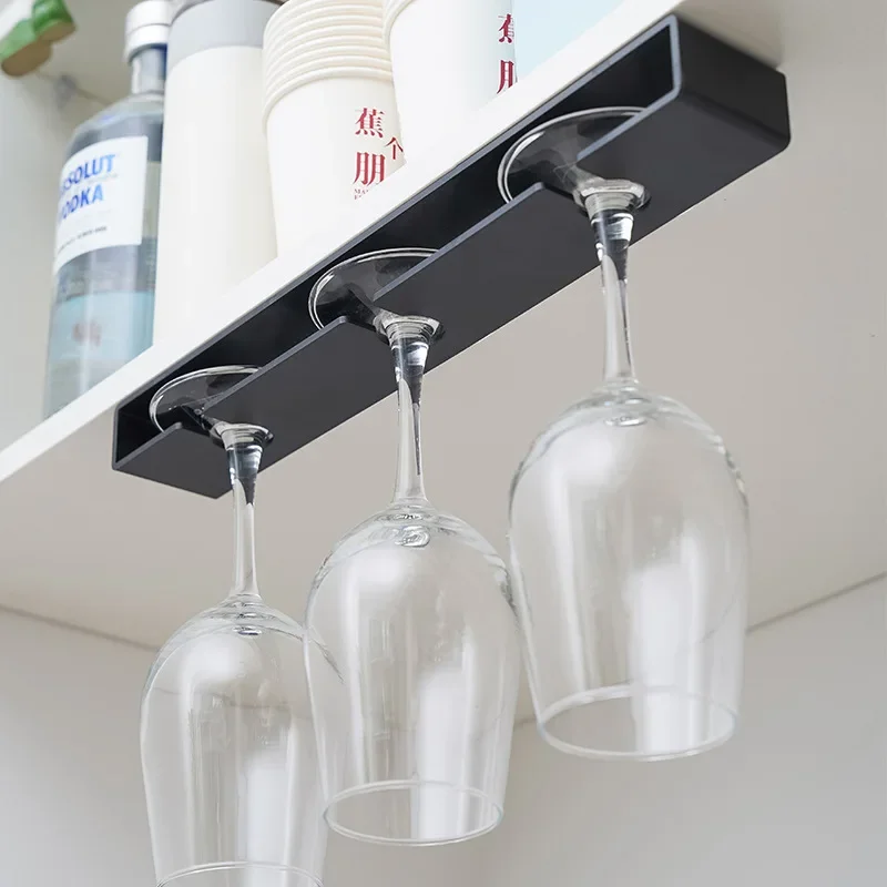 Living room kitchen punch-free goblet wine glass hanging rack upside down drain household red wine glass hanging rack