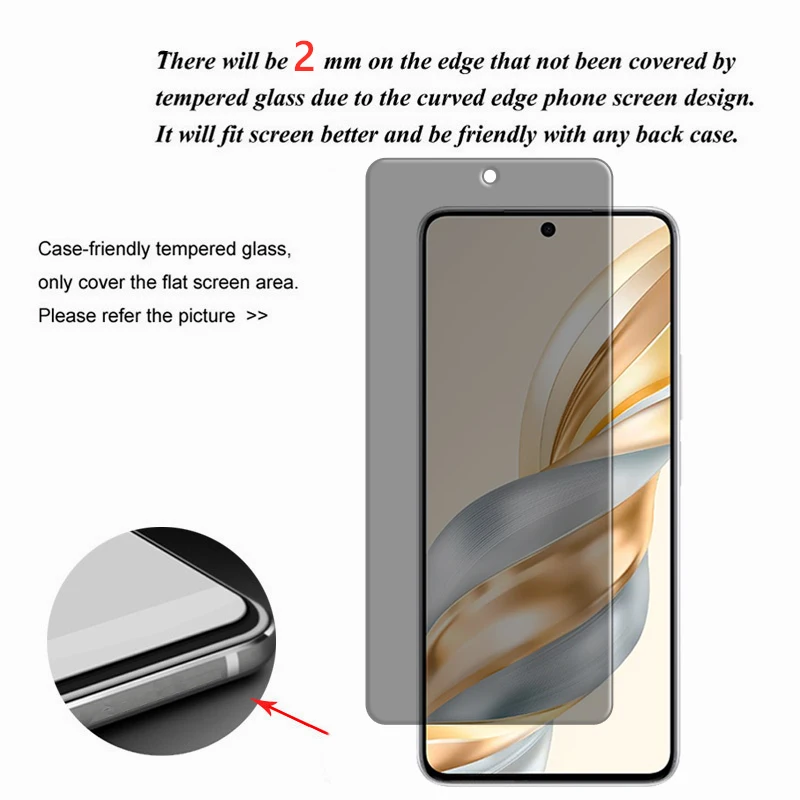 For Honor X60 5G Glass For Honor X60 5G Tempered Glass 2.5D Privacy Protection Screen Protector For Honor X60 5G Lens Film