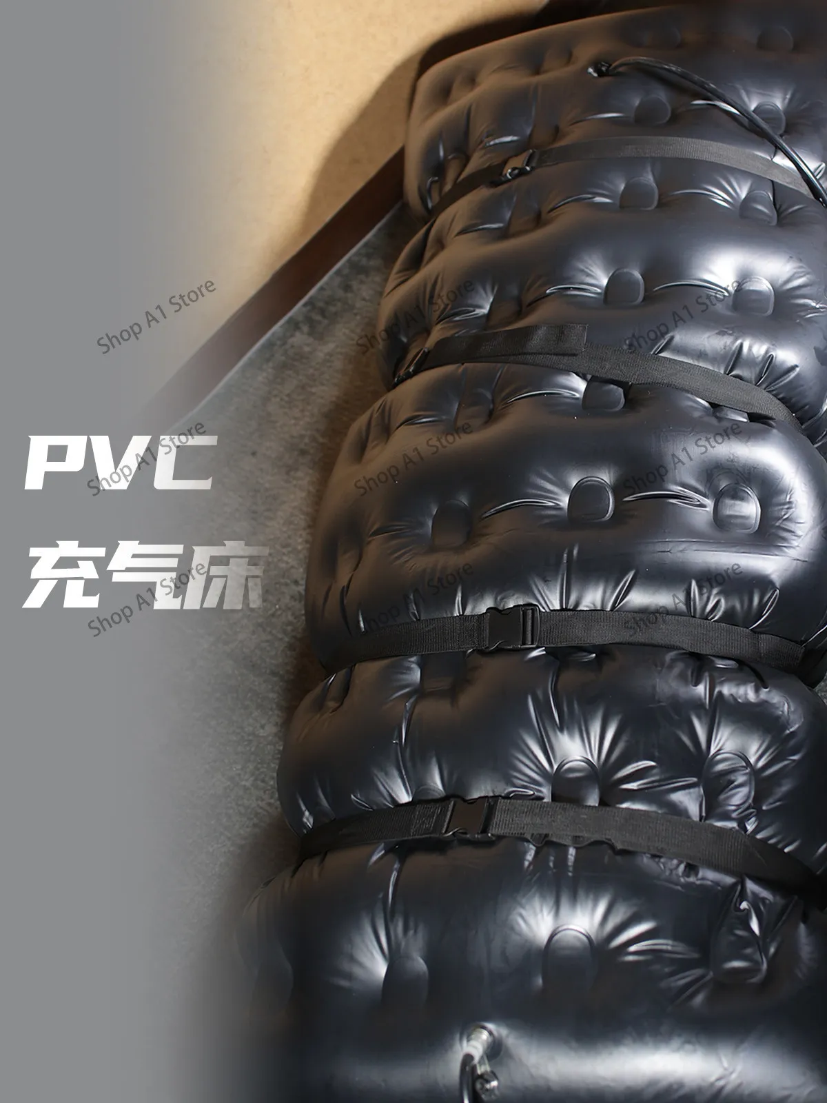 230x90cm PVC latex vacuum inflatable double-layer double-chamber compressed air mattress