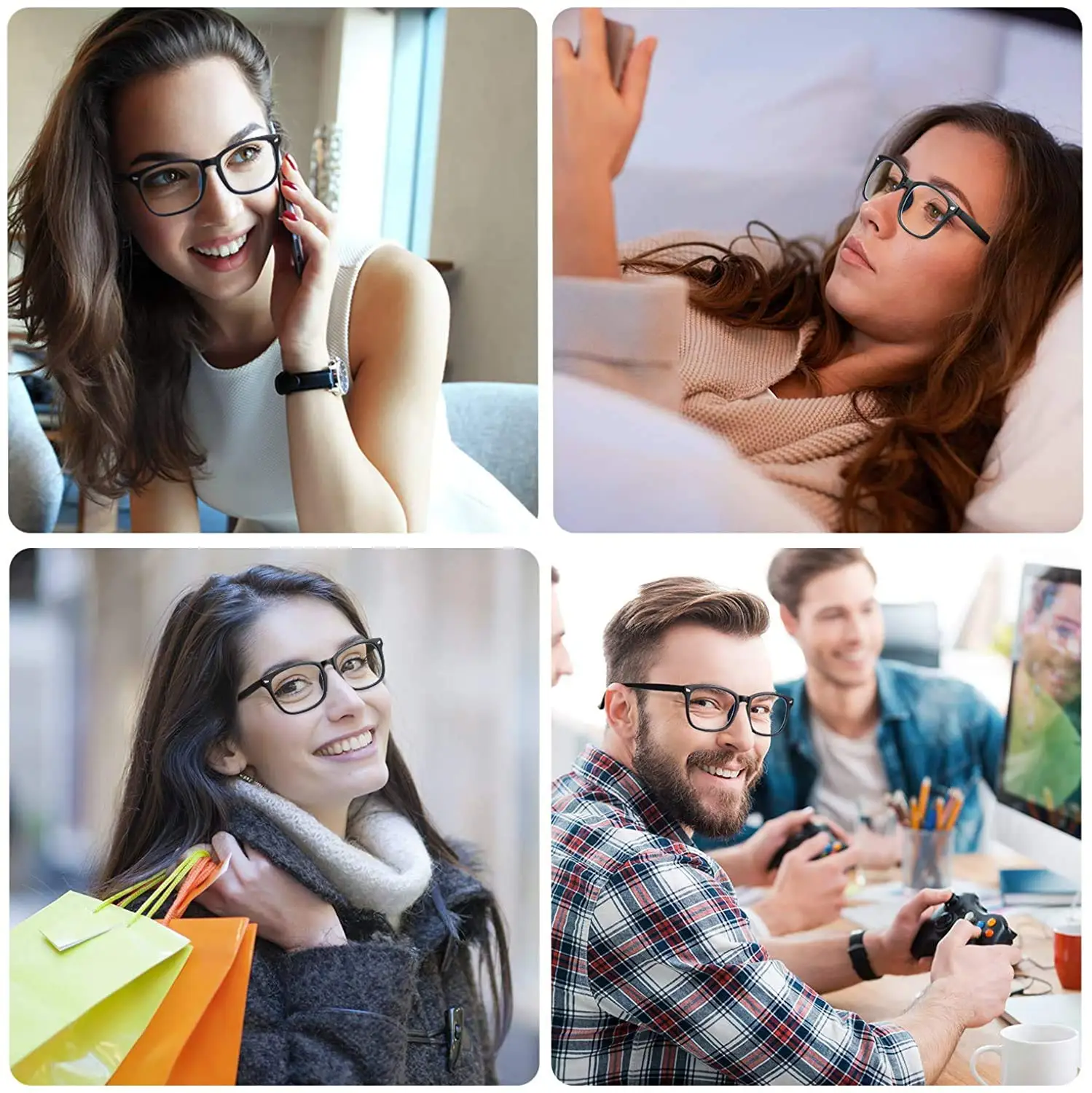 Óculos de bloqueio de luz azul para homens, jogos de computador, anti fadiga ocular, UV400, lente clara