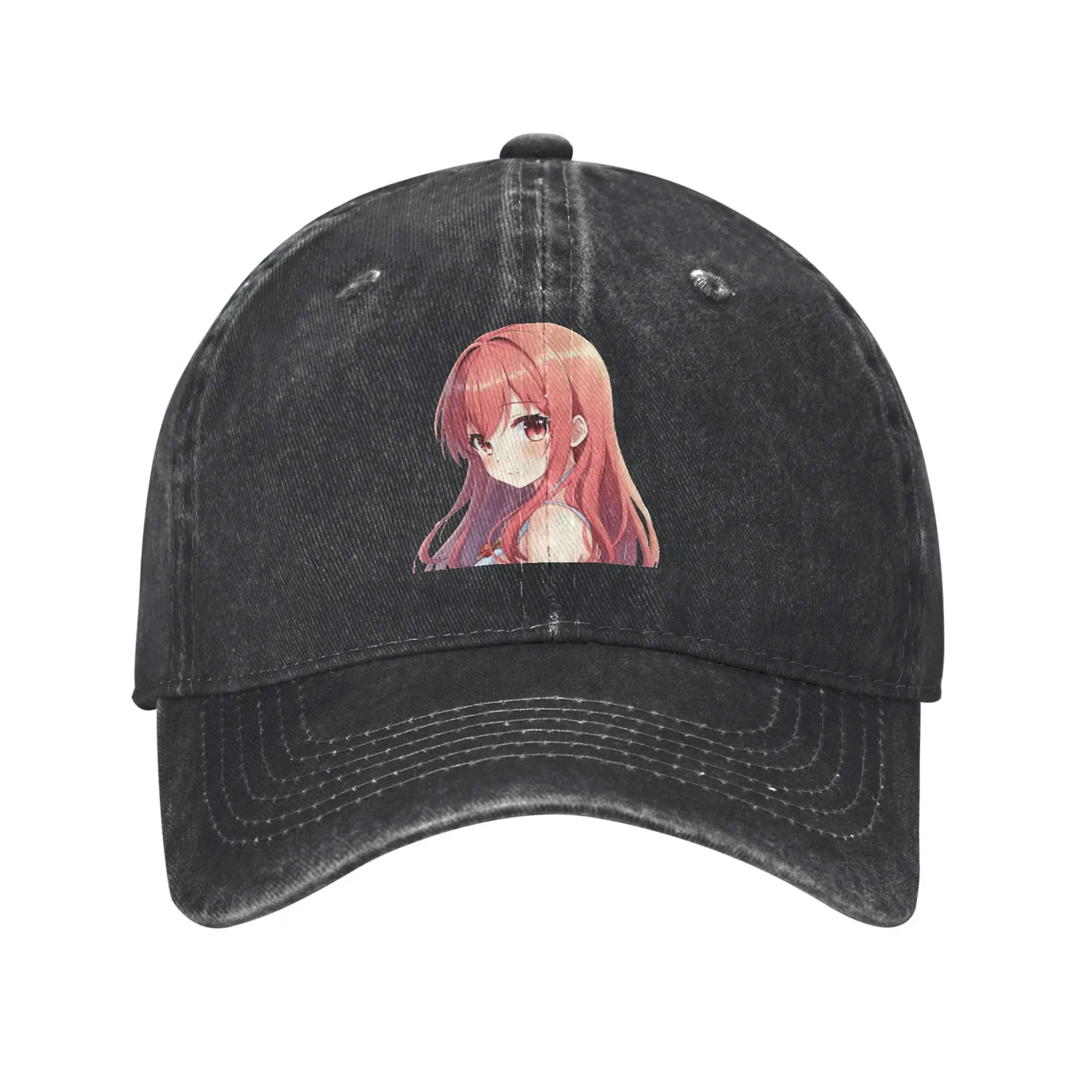 Anime art  cute anime girl with charming eyes  Fashion Baseball Cap  Cool Brand Man Caps  Party Gathering Brand Man Caps