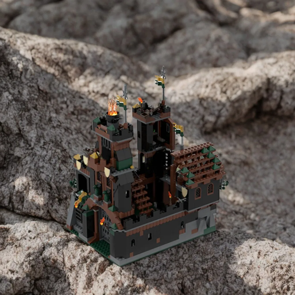 

306 шт. MOC, удлинитель замка черного рыцаря для 7947-1, строительные блоки, модель «сделай сам», подарок на день рождения