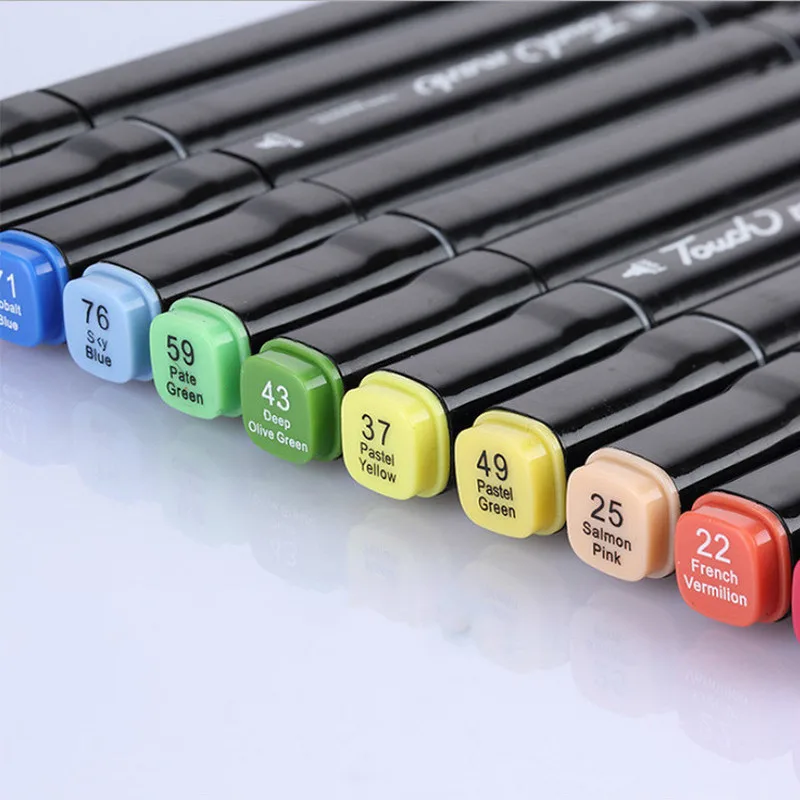 30/40 Color Markers Manga Drawing Markers Pen Based Sketch Felt-Tip Oily Twin Brush Pen Art Supplies Korean Stationery