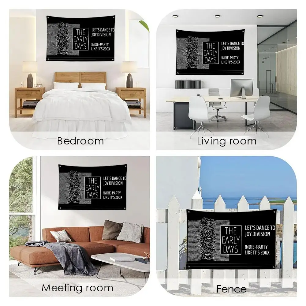 JOY D-DIVISION Flags 3x5 Ft custom Banner for Garage Door room decor Wall Out Decoration With Metal buckle