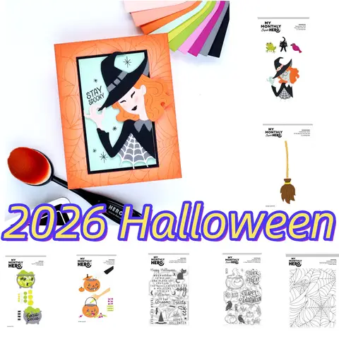 New 2026 Halloween Web Witch Spooky Brew Die Set Stamps Metal Cutting Dies for DIY Decorating Scrapbook Paper Card Craft Die