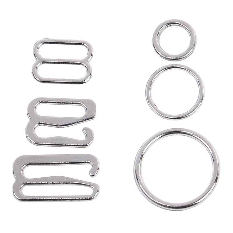 100 Pcs Silver Metal Bra Strap Adjuster Slider/hooks/o Ring Lingerie Sewing Craft Sewing Accessories