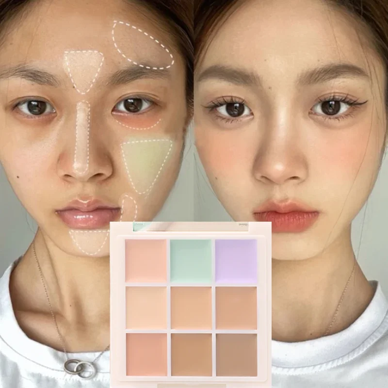 Long-lasting Concealer Palette Moisturizing Cover Dark Circles Acne Marks Natural Makeup Face Contouring Cream Shadow Cosmetics