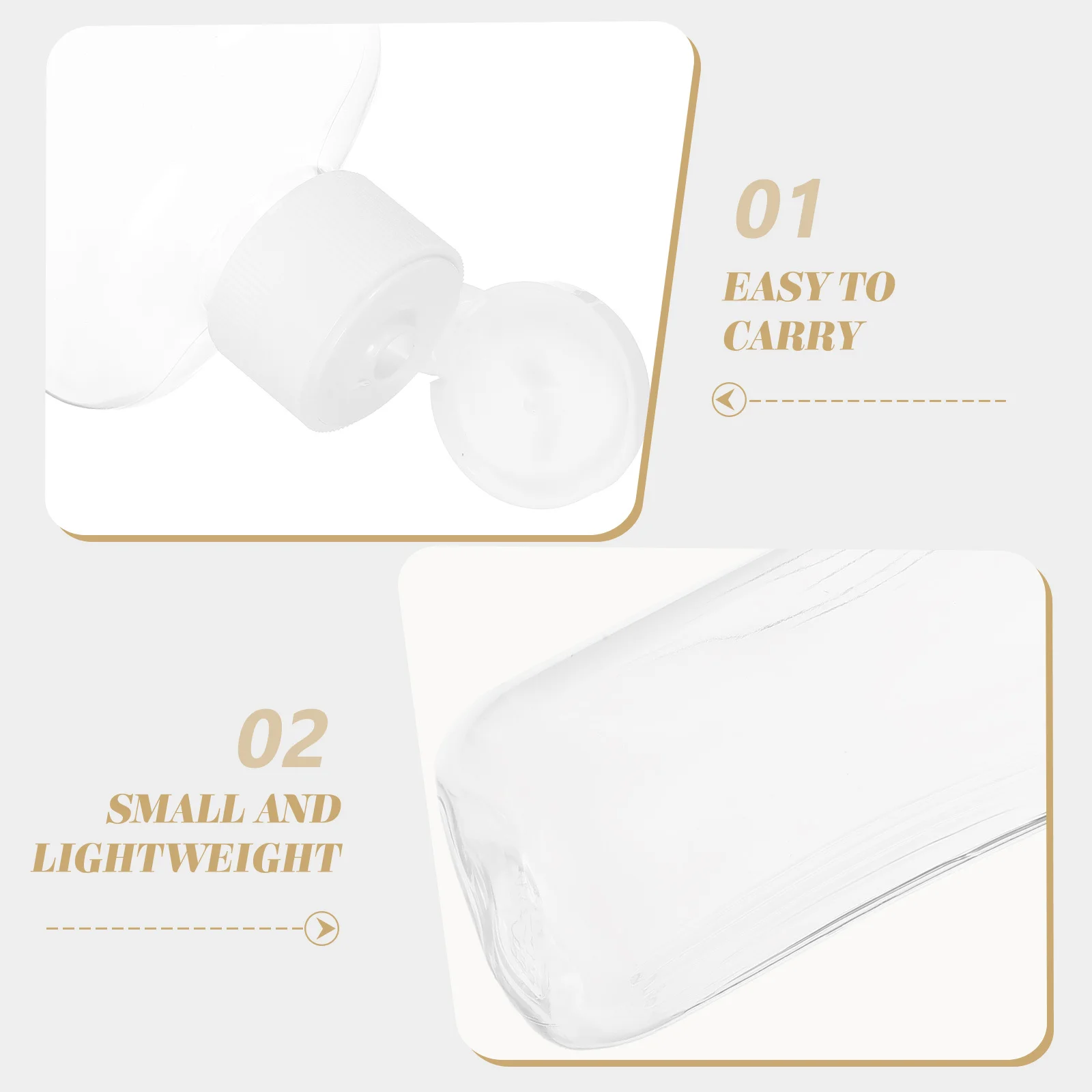 ขวดแบบพลิกเปิด 10 ชิ้น ขวดใสสำหรับแชมพู เครื่องสำอาง ของใช้ในห้องน้ำสำหรับเดินทาง ภาชนะเปล่าแบบเติมได้