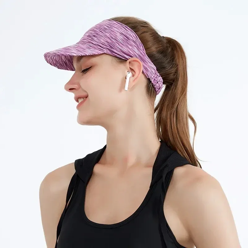 Sun Visor Hat Women Headband Caps Summer Sport Sun Protection Empty Top Ponytail Hat Men Running Tennis Baseball Cap Women Hats