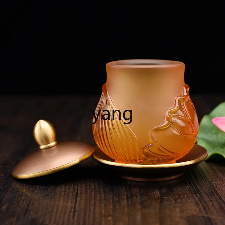 أواني ZL البوذية، زجاج قديم لكوب الماء المقدس، كوب تنقية المياه، وزخرفة أمام بوذا #4