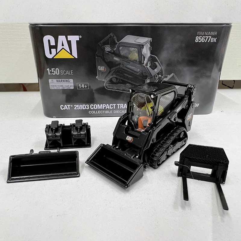 DM 1:50 Scale CAT 259D3 Compact Wheel Loader Forklift Alloy Diecast Truck Model Collectible Souvenir Boys Toys 85677BK