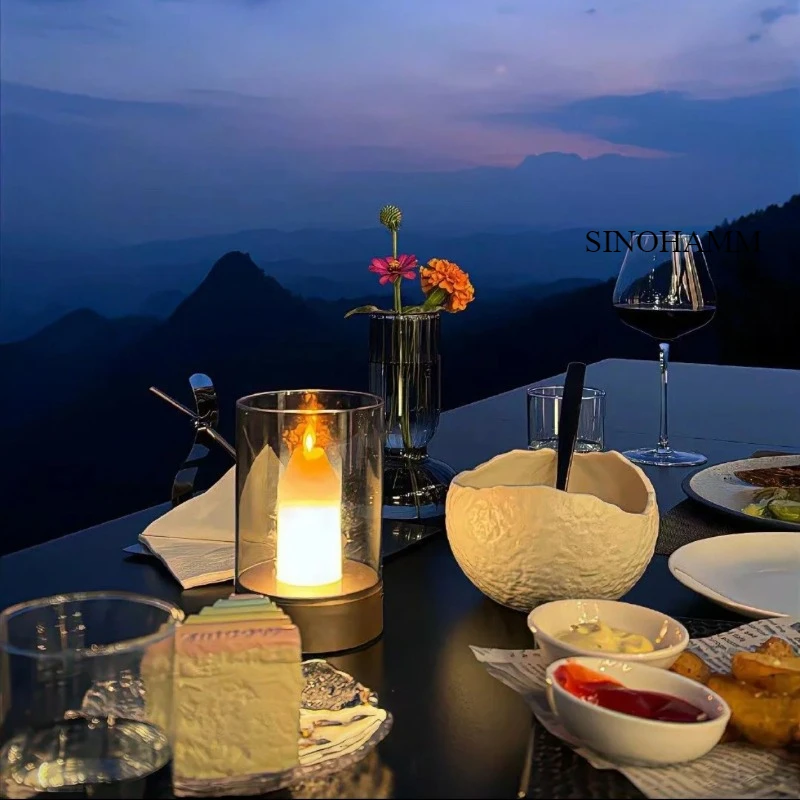 매직 캔들 야간 조명 스마트 인간 모션 센서 제어 USB 충전식 주변 조명 카페, 침실 생일 웨딩 장식