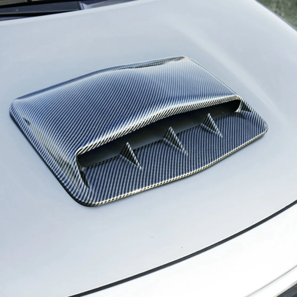 Car General Hood Air Outlet Hood Modification Air Outlet Stickers General Decorative Air Inlet Hood Carbon Fiber Look