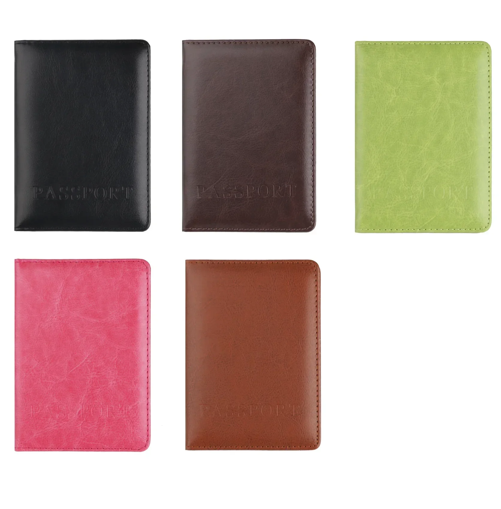 Unisex Simple PU Leather Travel Passport Holder Cover Case for Men Women Document Ticket Protective Multi-card Slot Storage Bag