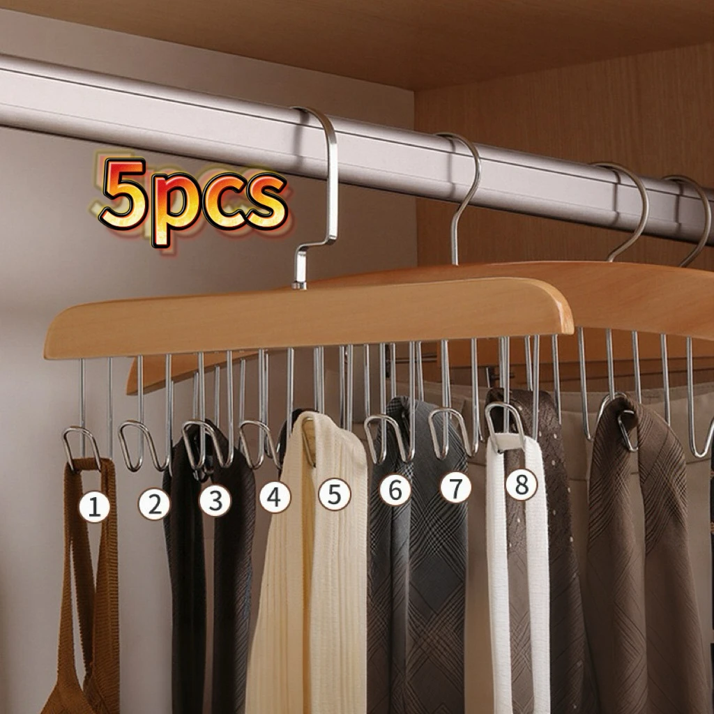 

8 hooks multifunctional wooden sling underwear rack undershirt tie hooks student dormitory solid wood wave drying clothes racks