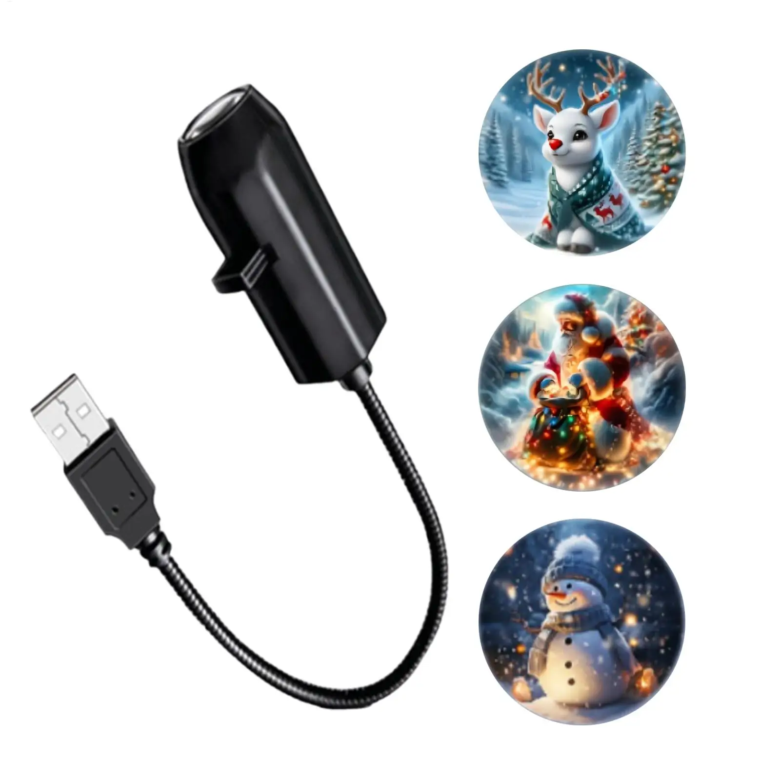 USB-Weihnachtsprojektor-Lichter, 3 Muster, LED-Schneeflocken, Heimdekoration, Weihnachtsfeier-Dekoration, Urlaubsornamente für Hofzimmer