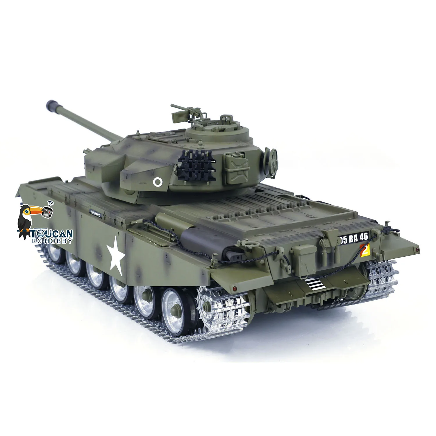 Tongde 1/16 RC Tank Model British Centurion MK5 BB & Infrared Battle Tank Metal Tracks Barrel Recoi BB Shooting Light Sound