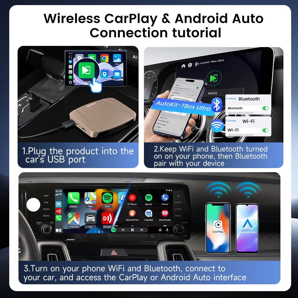 CarlinKit Tbox Ultra 8G 128G/8G 256G Wireless CarPlay Android Auto