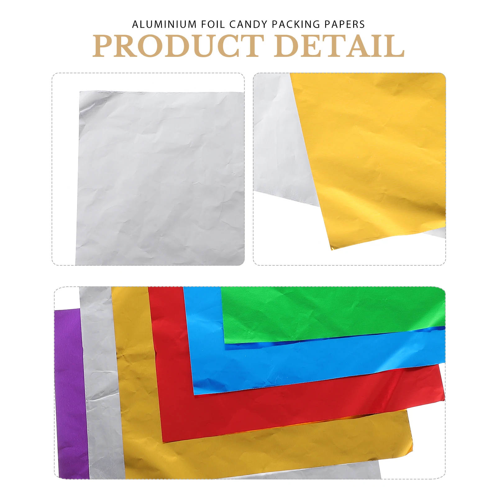 

600pcs Colored Aluminum Foil Chocolate Wrapper 15cm Craft Paper for Candy Wrapping Party Supplies Sugar Nougat Decor