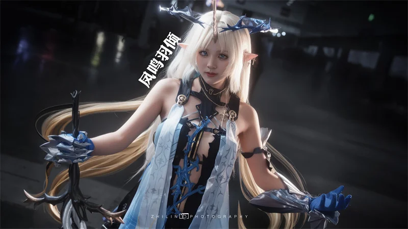 Wuthering ondas cartethyia cosplay headwear acessórios chifres longos ângulo equipamento de cocar anime modelo prop comic-con