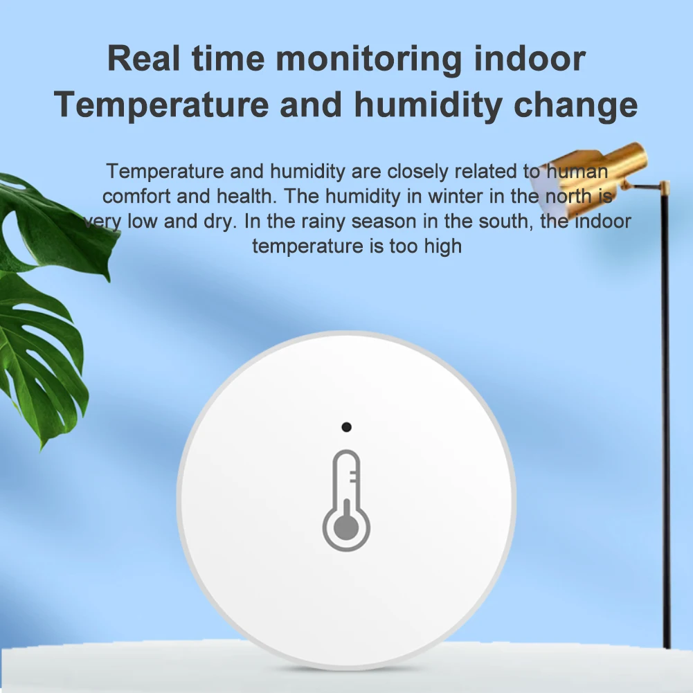 1~5PCS Tuya ZigBee Smart Temperature And Humidity Sensor Real Time Indoor Thermometer Work With Alexa Google Home Smart Life