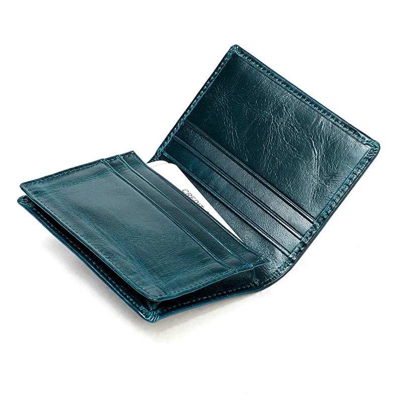 RFID Genuine Leather Business Card Holder For Man Wallet High Quality Cowhide Women Purse Large Capacity Credit Card Holders