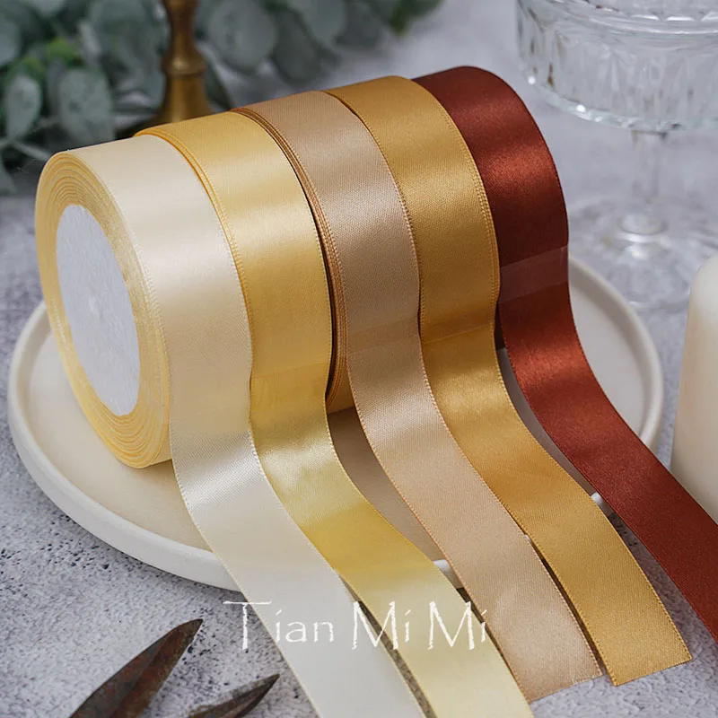 Satin Ribbon 25yards/Roll 6mm 10mm 15mm 25mm 38mm 50mm Sash Gift Wrap Bow Handmade DIY Craft Christmas Wedding Party Decoration