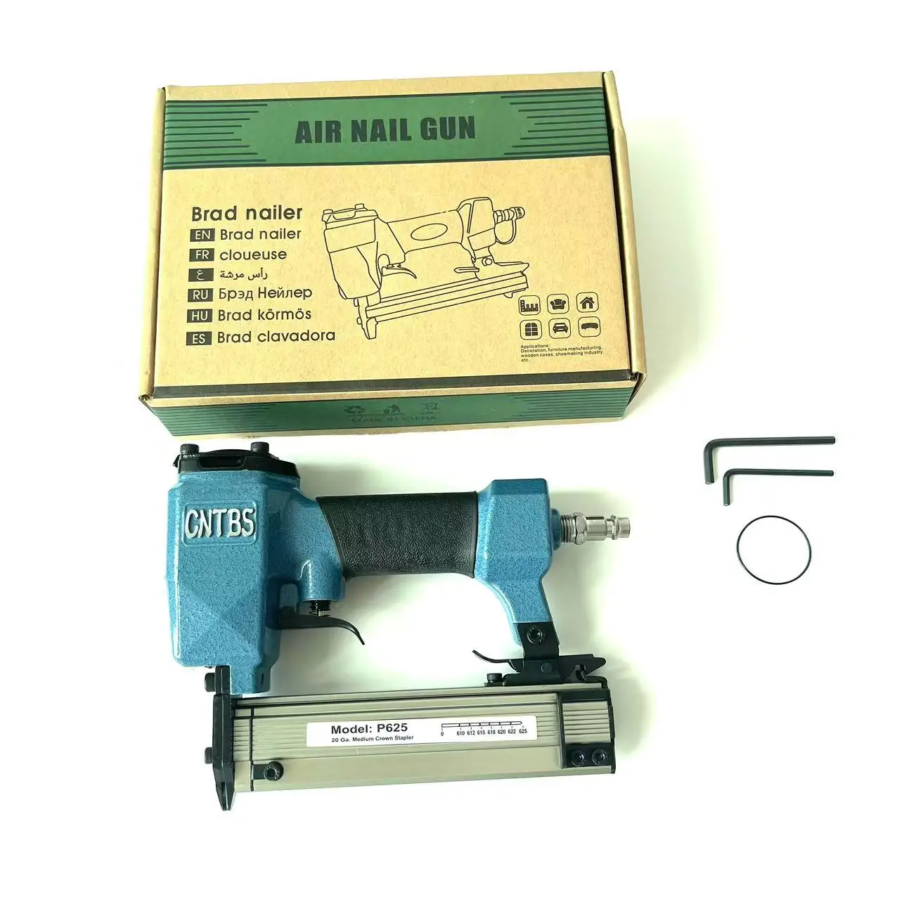 P625 مسدس التيلة الهوائية الصناعية الثقيلة | أظافر رفيعة مقاس 12-25 × 0.63 مم | مكافحة مربى ومقبض مريح | لصندوق المجوهرات، الطيور كاليفورنيا #4