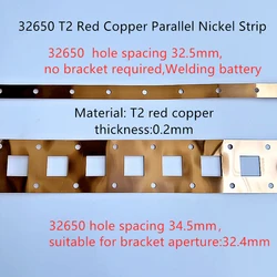 1Meter 1P 2P Copper Strip 0.2mm Thickness 32650 32700 Lifepo4 Battery Connection Piece For 32650 Battery Connectors