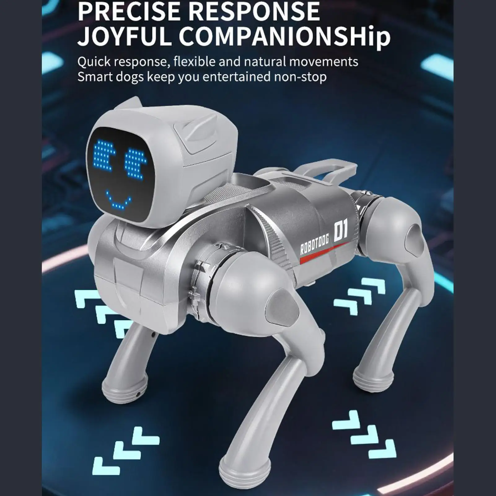 Chien robot interactif à commande vocale, jouets éducatifs, marche intelligente, animaux de compagnie pour enfants filles, voyage à domicile en intérieur