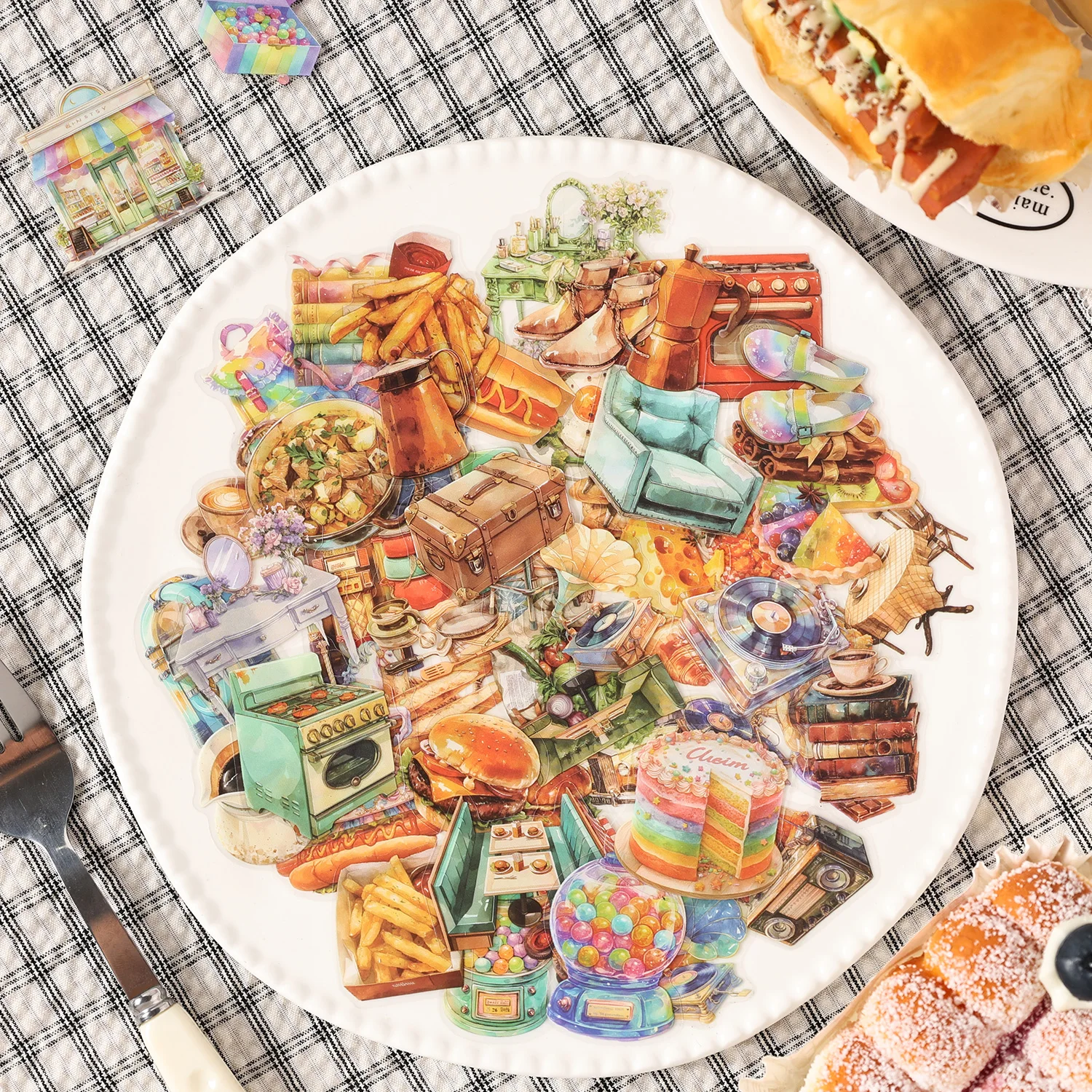 

Vintage Snacks Fruits Sticker Pack 25/100 Pcs Decorative for Scrapbooking Handbooks Journal Stickers Aesthetic Stationery