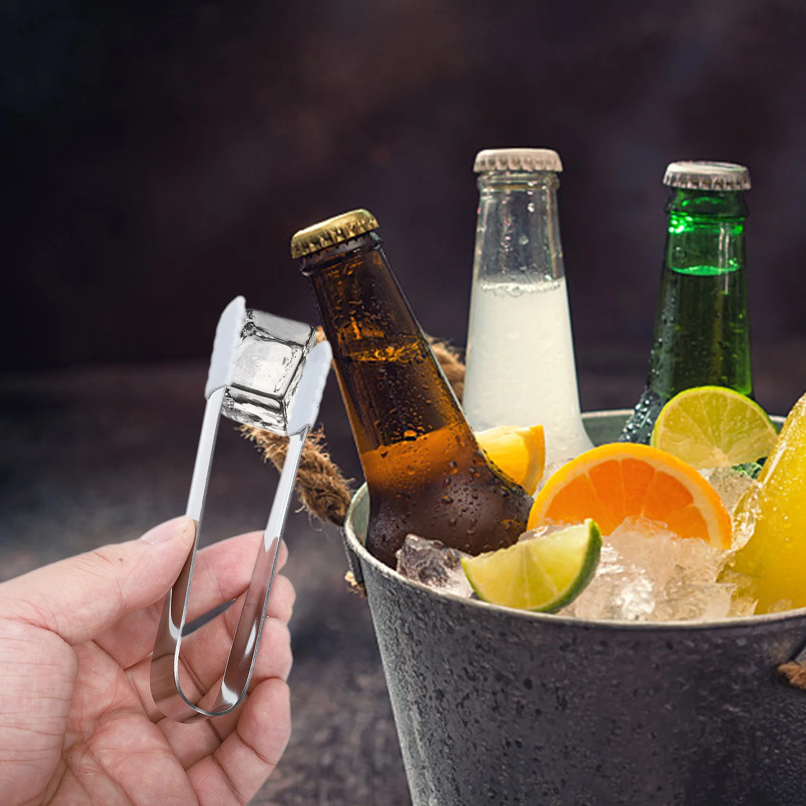 

4pcs Stainless Steel Ice Cube Clips Silver Mirror Polish Rust Resistant Lightweight Sugar Tongs For Coffee Serving Kitchen Bar