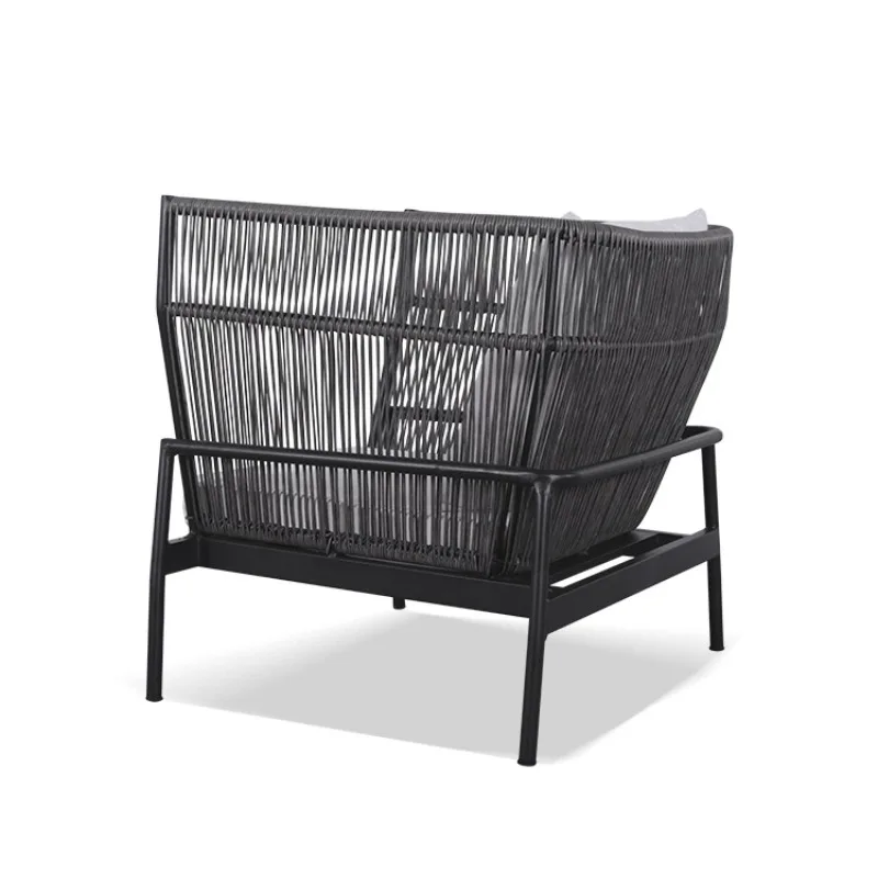 Outdoor aluminum tube rattan sofa, creative balcony rattan chair
