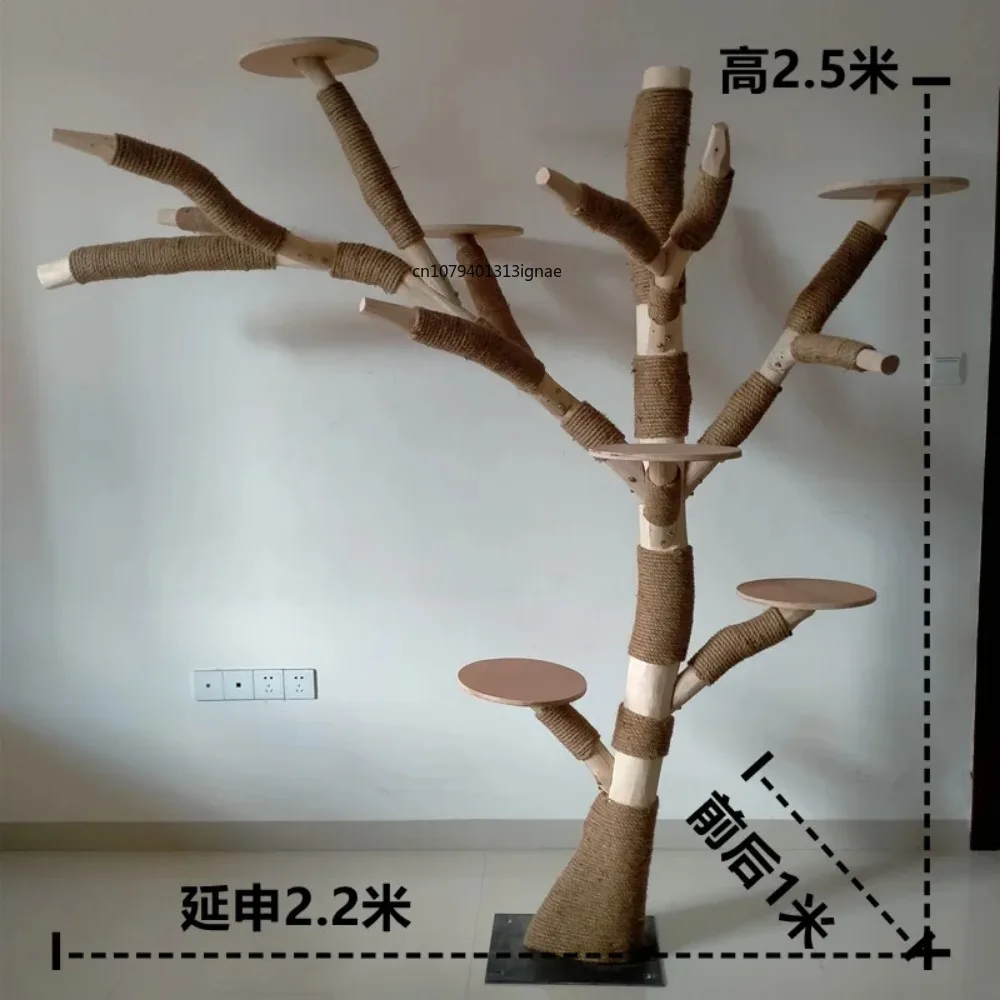 

Cat climbing frame wear-resistant non-sticky real tree trunk solid wood cat frame large cat tree pet jumping platform integrated