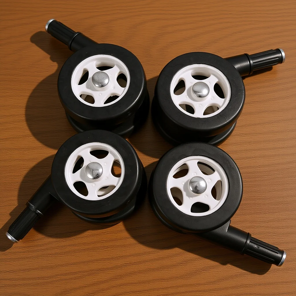 4 قطع من عجلات عربة الأطفال البلاستيكية البديلة، مناسبة عالمية، سهلة التركيب، عجلات تشغيل ناعمة وهادئة للرضع