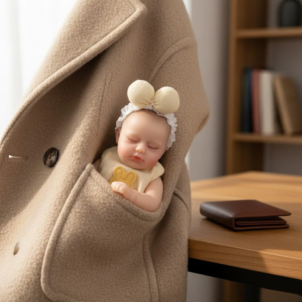 Cloveray 8-Zoll-Ganzkörper-weiches Silikon, realistische wiedergeborene Babypuppe, niedliche solide Silikonpuppe, handgefertigt, hochwertiges Spielzeug, Kindergeschenk