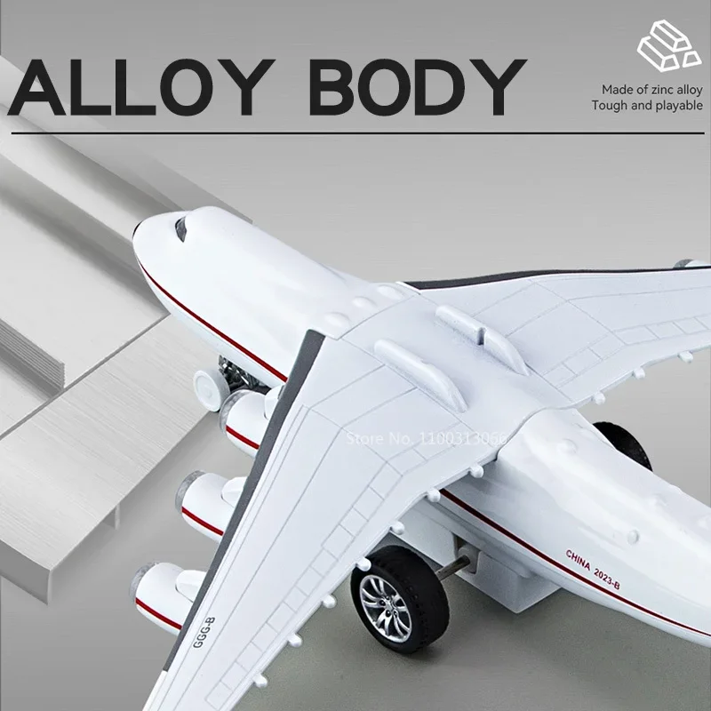 An-225 Alloy Diecast Airplane Model toy Large Air Transport Aircraft Model Simulation Metal Flying Sound And Light Kids Toy Gift