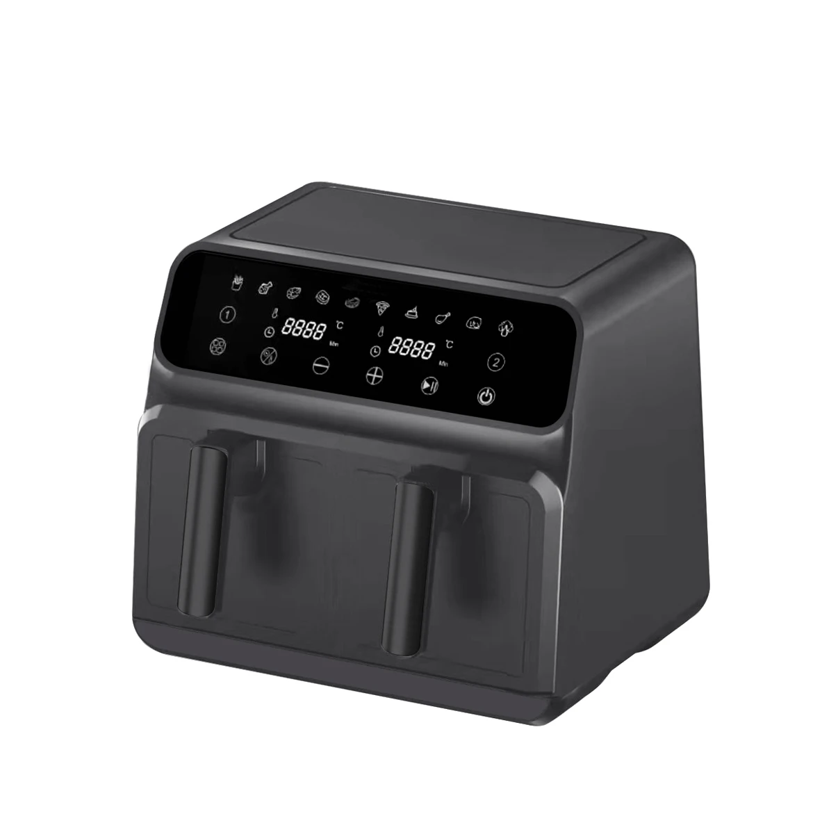 9L Digital Dual Basket Air Fryer Oven Silver‑Crest Electric Oil‑Free Deep Fryer Kitchen Cooking Appliance