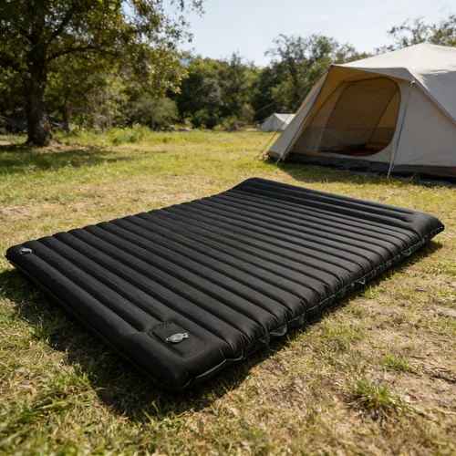 Imagen 2 del producto Colchoneta Inflable Doble de 4 Pulgadas de Grosor - Colchón de Camping de Inflado Rápido, Portátil para Senderismo y Viajes