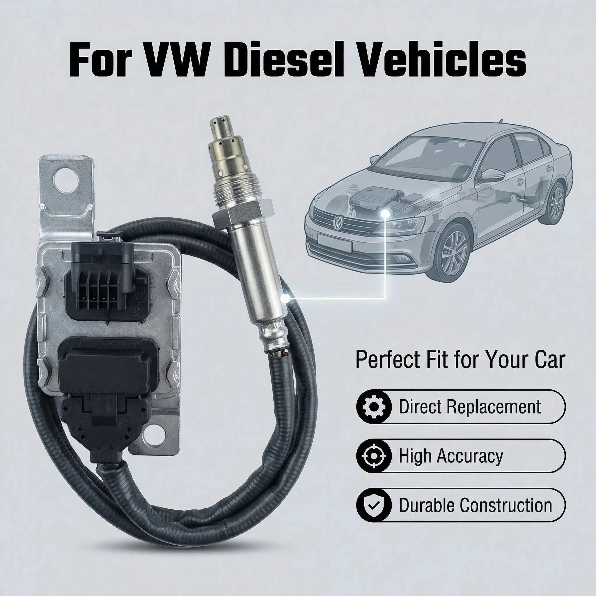 

The brand-new nitrogen oxide sensor 04L907807 A2C37697100-01 For VW Audi A3 New Nitrogen Emission Euro VI SNS144 5WK96744