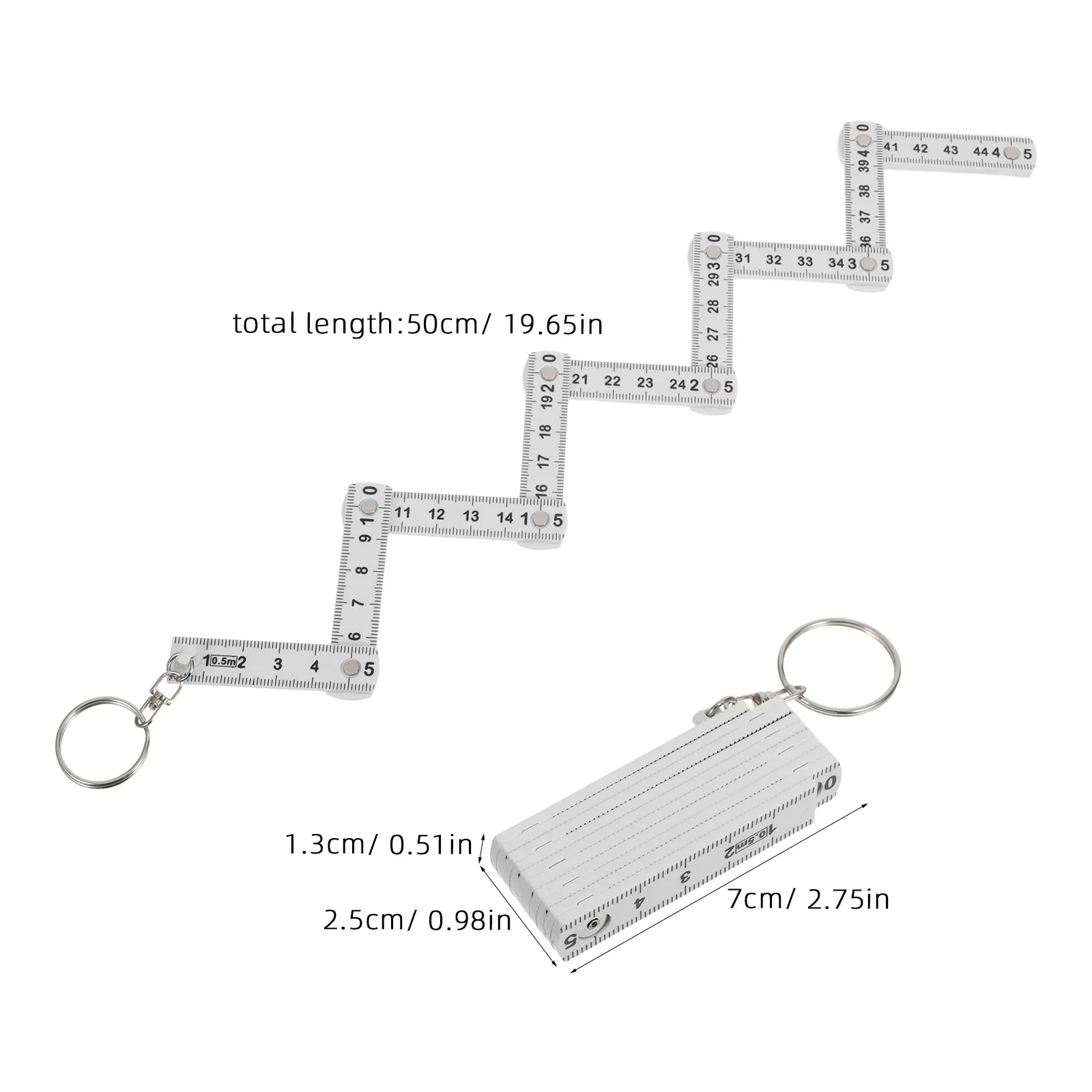 

1 Portable Folding Ruler 30Cm Retractable Measuring Tool for DIY Craft Sewing Tailor Measurement Compact Design Lightweight