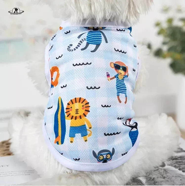 Cartoon Puppy Dog Vest Shirt Summer Pet Clothes for Small Dogs Chihuahua Yorkshire Maltese Shirts Dogs Pets Clothing Cat Outfit