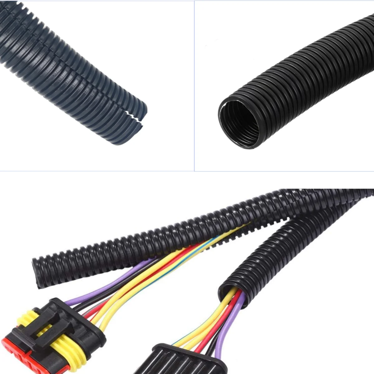 3~10m PP Insulated Corrugated Tube Black AD 7.5/10/11.6/13/28.5/34.5mm for Wire Cable Harness Threading Protection Sleeving