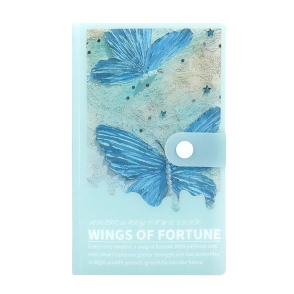 Save Money 100 Envelopes Money Saving Challenge Oil Painting Butterfly Waterproof Money Collection Book Portable Cute