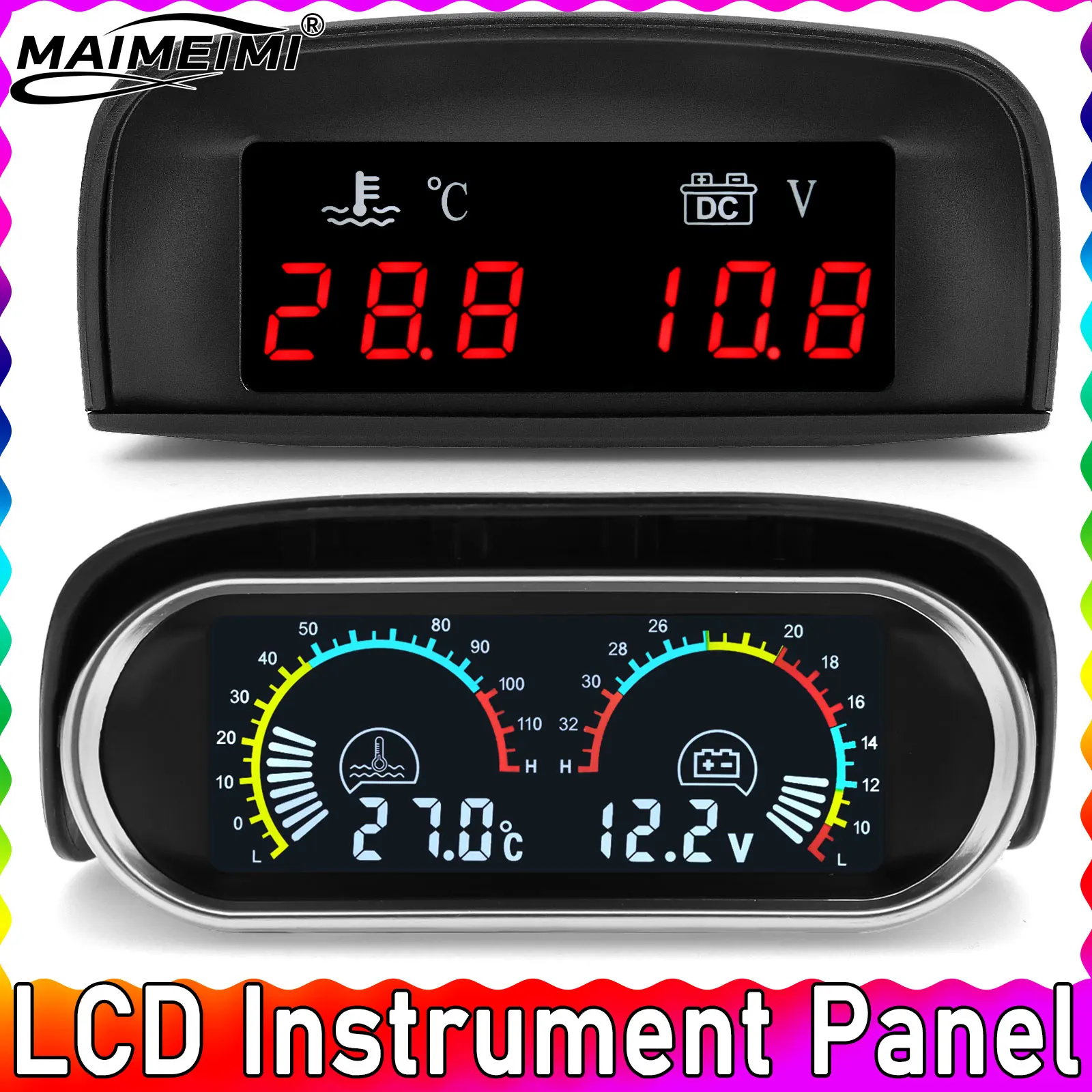 

Универсальный 2 в 1 ЖК-дисплей автомобильный цифровой датчик температуры воды вольтметр авто мотоцикл датчик температуры воды 10 мм 12 В 24 В вольтметр