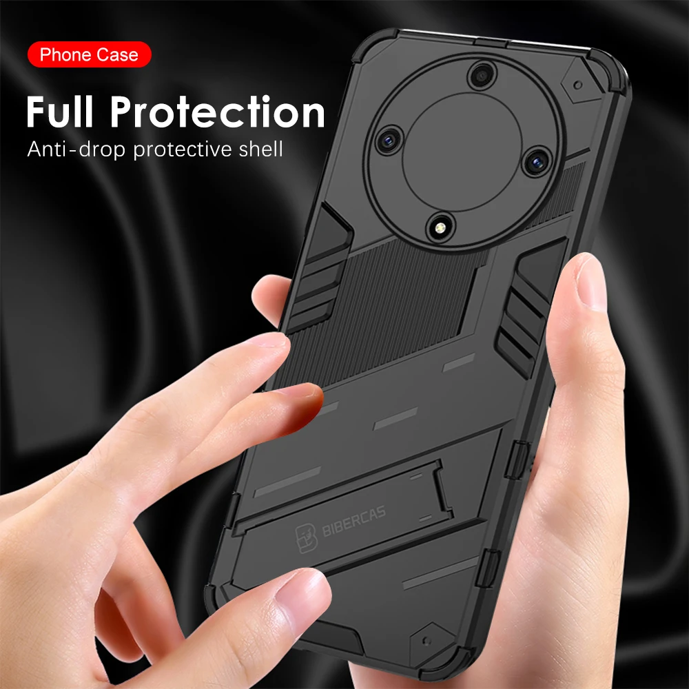 Punk Armor Shockproof Back Case For Honor X9a RMO-NX1 Hidden Stand Holder Cover Magic5 Lite 5G Magic 5 Light HonorX9a Magic5Lite